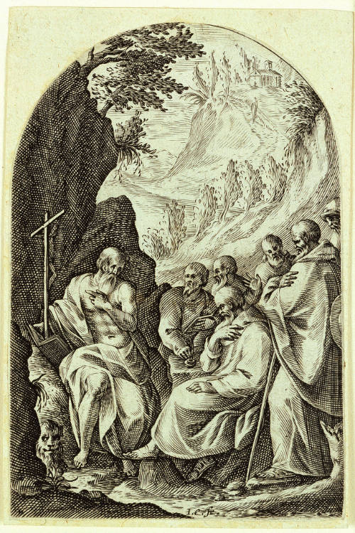 St. Jérome instruisant ses disciples dans le désert [St. Jerome Teaching his Disciples in the Desert], from Les Tableaux de Rome [The Paintings of Rome]