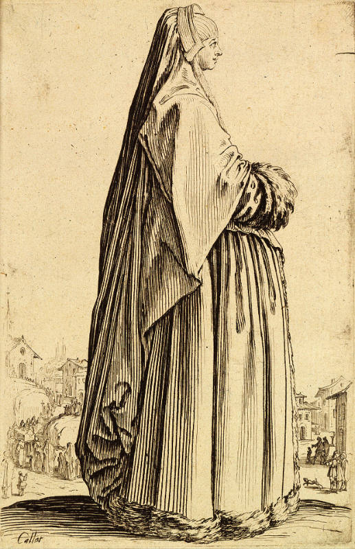 La Dame coiffée d’un grand voile et à la robe bordée de fourrures [Lady Wearing a Long Headdress and a Dress Trimmed in Fur], from La Noblesse [The Nobility]