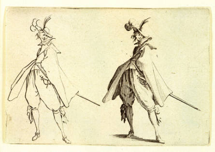 Le Gentilhomme au grand manteau, vu de face [Gentleman with a Large Coat, Seen from the Front], from Les Caprices