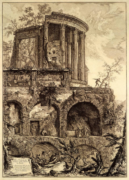 Altra Veduta del Tempio della Sibilla in Tivoli [Another View of the Temple of the Sibyl in Tivoli], from Vedute di Roma [Views of Rome]