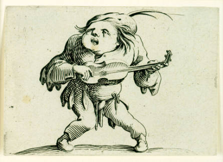 Le Bancal jouant de la guitare [Bandy-legged Man Playing the Guitar], plate 17 from Les Gobbi