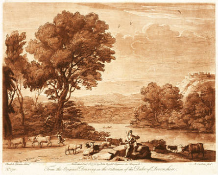Landscape with Mercury and Apollo, no. 170 from Liber Veritatis, after Claude Lorrain