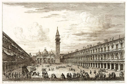 Piazza San Marco, Looking toward the Basilica, circa 1738, from Magnificentiores Selectioresque Urbis Venetiarum Prospectus [Splendid and Choice Views of the City of Venice]