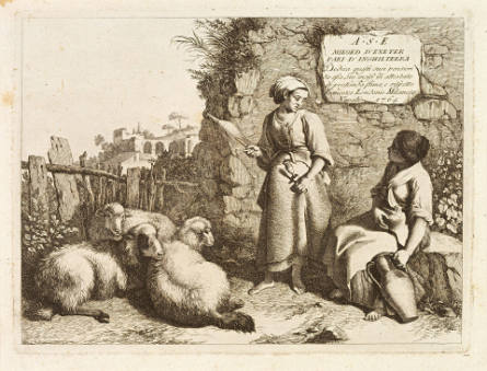 Two Girls Conversing, Plate 1 from The Twelve Etchings Dedicated to Lord Exeter