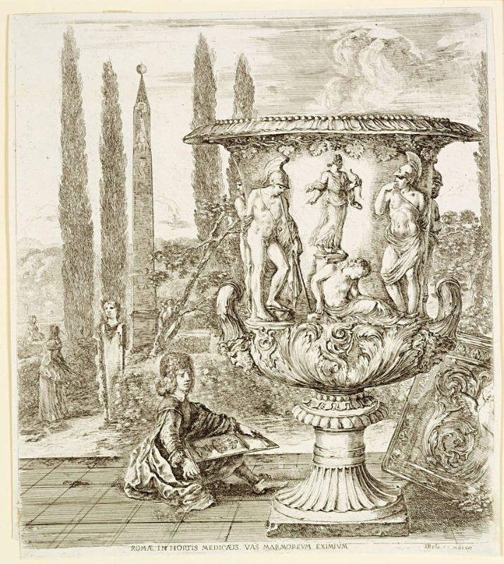 Cosimo III de'Medici Drawing the Medici Vase, from Six Large Views of Rome and the Roman Campagna