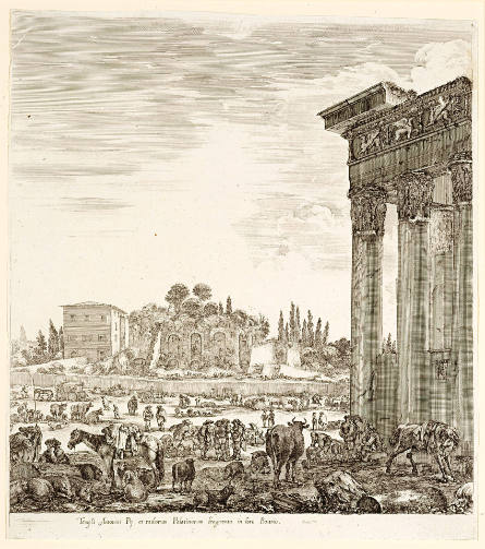 The Temple of Antoninus and the Campo Vaccino, from Six Large Views of Rome and the Roman Campagna