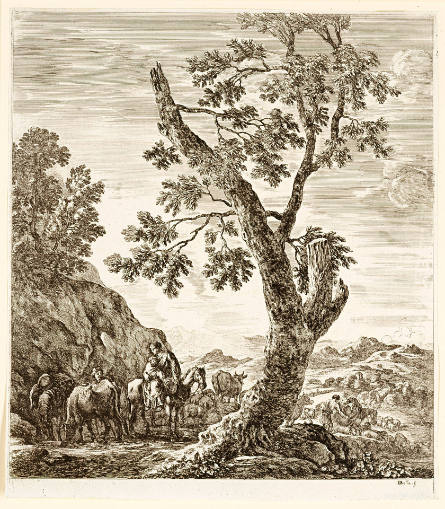 The Peasant Woman on Horseback Holding a Child in Her Arms, from Six Large Views of Rome and the Roman Campagna