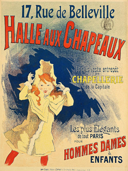Advertisement for Halle aux chapeaux