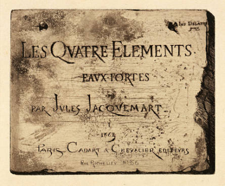 Title page of Les Quatre elements