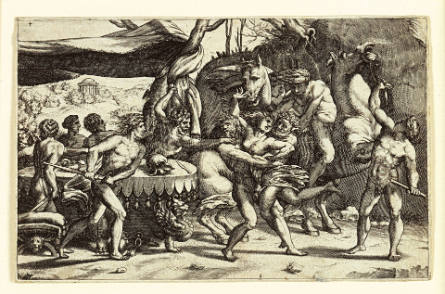 The Rape of Hippodamia, after Enea Vico, after Rosso Fiorentino