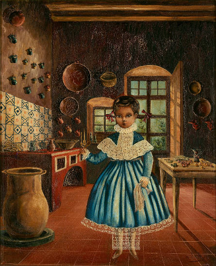 Untitled (Child in Mexican kitchen)