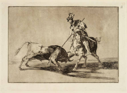 El Cid Campeador lanceando otro toro [The Cid Campeador Spearing another Bull], plate 11 from La Tauromaquia