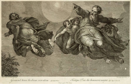 Creation of Sun and Moon, after Michelangelo