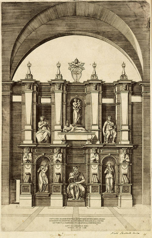 Tomb of Julius II, after Michelangelo from the Speculum Romanae Magnificentiae [Mirror of Roman Magnificence]