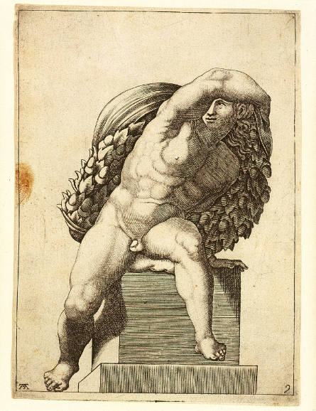 Ignudo, from the Ancestors of Christ on the Sistine Chapel Ceiling, after Michelangelo