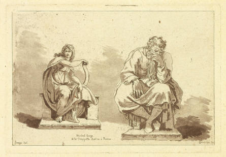 The Delphic Sibyl and the Prophet Jeremiah, after Jean-Honoré Fragonard, after Michelangelo