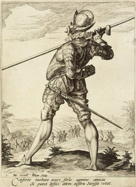 Pikeman, plate 9 from Officers and Soldiers, after Hendrick Goltzius