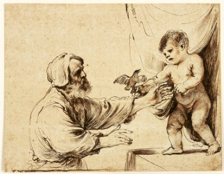 Saint Joseph with the Christ Child Holding a Bird