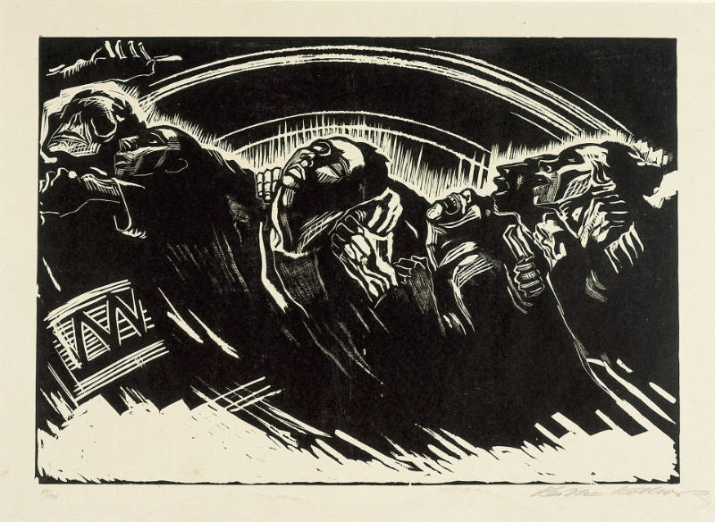 Die Freiwilligen [The Volunteers], plate II from Sieben Holzschnitte zum Krieg [Seven Woodcuts on War]