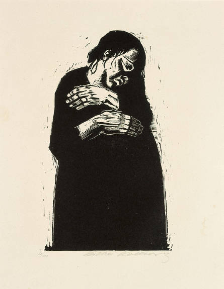 Die Witwe I [The Widow I], plate IV from Sieben Holzschnitte zum Krieg [Seven Woodcuts on War]