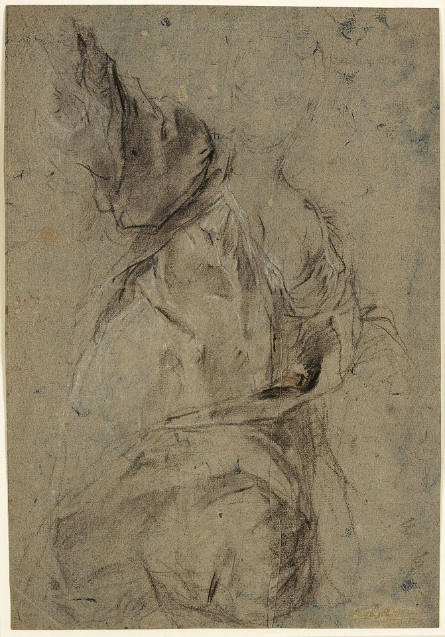 Drapery Study for a Female Figure with Her Arm Raised