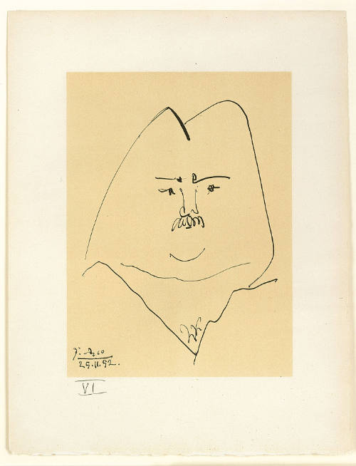 Portrait of Balzac, plate VI from Michel Leiris's balzacs en bas de casse et picasso sans majuscule [balzacs in lower case and picassos without capitals]