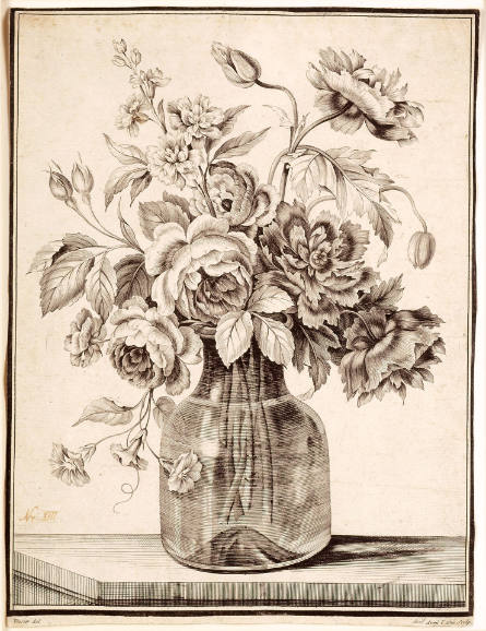 Plate from Livre de corbeilles et vases de fleurs, after Louis Tessier