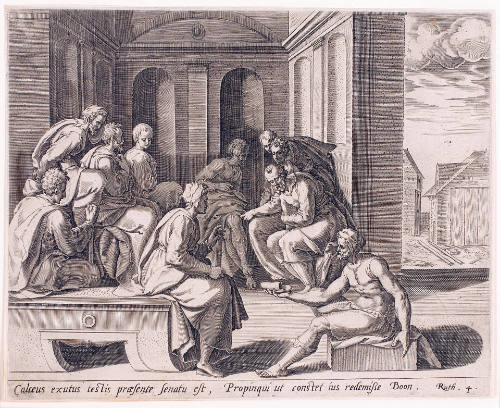 Boaz and the Elders, plate 4 from The Story of Ruth, after Adriaen de Weerdt