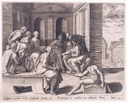 Boaz and the Elders, plate 4 from The Story of Ruth, after Adriaen de Weerdt