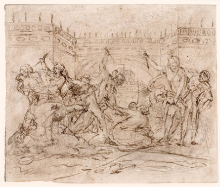 The Massacre of the Innocents (recto); Study of a hand on the verso