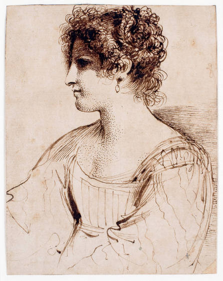 Young Woman in Profile facing Left