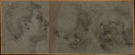 Studies of the Head of a Youth and Two Infants