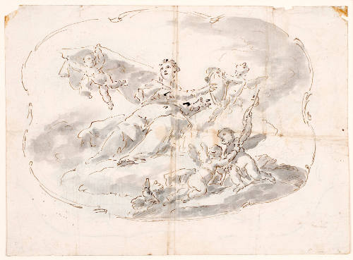 Studies for a Ceiling: Truth with Putti (recto and verso)