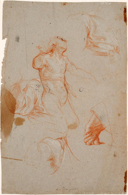 Studies of Figures for the 'Fall of Simon Magus' (recto and verso)
