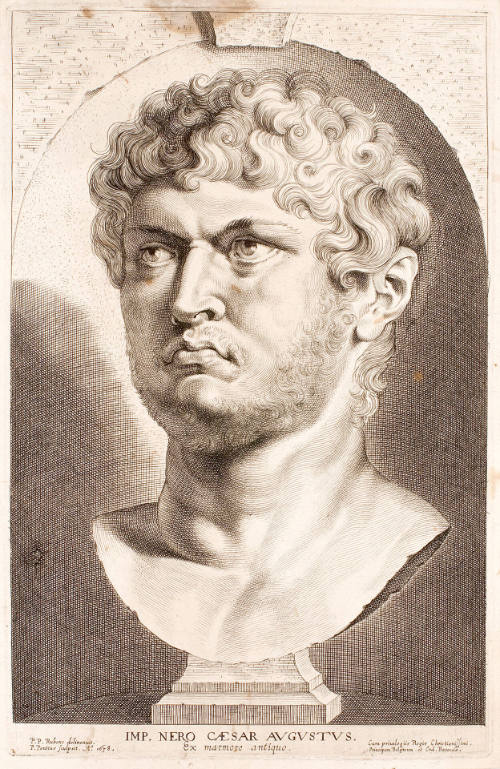 Bust of Emperor Nero, plate 12 from Twelve Famous Greek and Roman Men, after Peter Paul Rubens, after the Antique