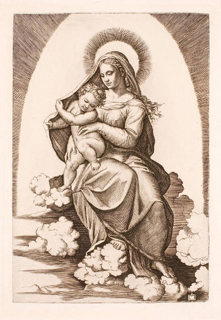 The Virgin and Child on the Clouds, 1515-16, after Raffaelo Sanzio, called Raphael