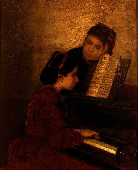At the Piano (Frances and Margaret Eakins)