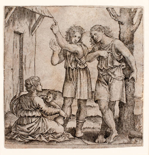 A Young Mother and Two Men, after Francesco Francia