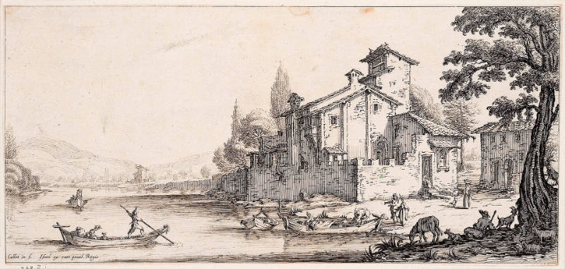 La Promenade sur l’eau [The Walkway on the Water], from Paysages Gravés pour Jean de Médicis [Landscapes Engraved for Giovanni de Medici]