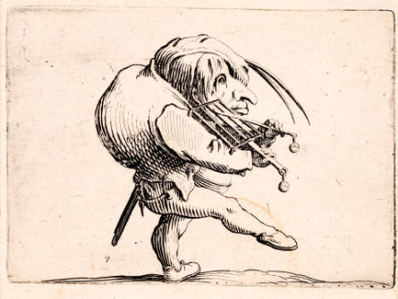 L’Homme raclant un gril en guise de violon [Man Scraping a Grill in the Manner of a Violin], plate 19 from Les Gobbi