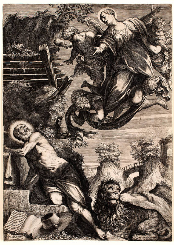 The Virgin Appearing to St. Jerome, after Jacopo Tintoretto