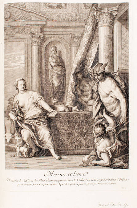 Mercury and Herse, after Paolo Veronese, plate 156 from the Recueil d’estampes d’après les plus beaux tableaux et d’après les plus beaux dessins qui sont en France [Collection of Prints after the Most Beautiful Paintings and Drawings in France](the Cabine