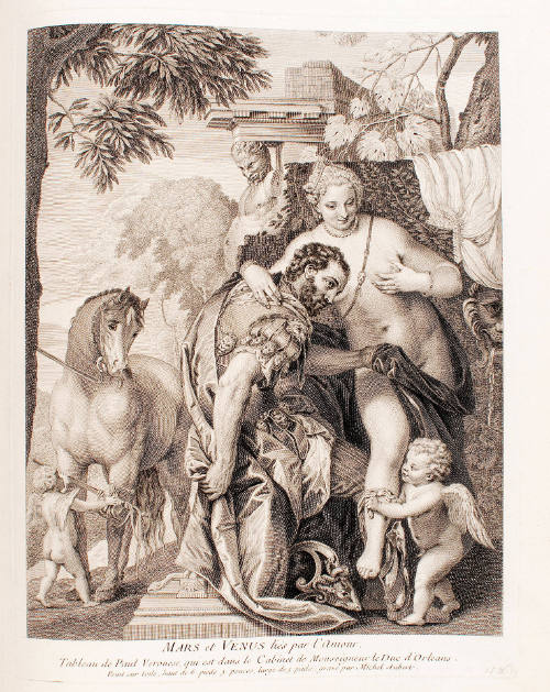 Mars and Venus United by Cupid, after Paolo Veronese, plate 158 from the Recueil d’estampes d’après les plus beaux tableaux et d’après les plus beaux dessins qui sont en France [Collection of Prints after the Most Beautiful Paintings and Drawings in Franc