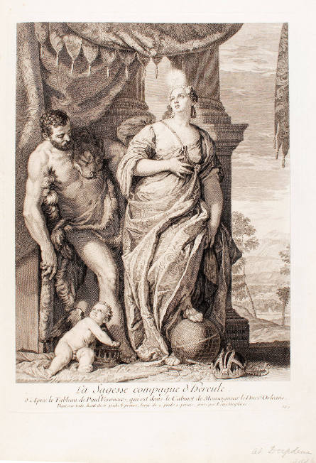 Allegory of Strength and Wisdom, after Paolo Veronese, plate 160 from the Recueil d’estampes d’après les plus beaux tableaux et d’après les plus beaux dessins qui sont en France [Collection of Prints after the Most Beautiful Paintings and Drawings in Fran