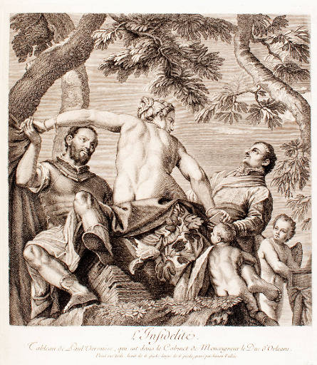 Allegory of Infidelity, after Paolo Veronese, plate 164 from the Recueil d’estampes d’après les plus beaux tableaux et d’après les plus beaux dessins qui sont en France [Collection of Prints after the Most Beautiful Paintings and Drawings in France](the C
