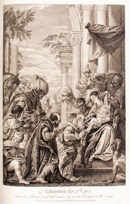 The Adoration of the Magi, after Paolo Veronese, plate 169 from the Recueil d’estampes d’après les plus beaux tableaux et d’après les plus beaux dessins qui sont en France [Collection of Prints after the Most Beautiful Paintings and Drawings in France](th
