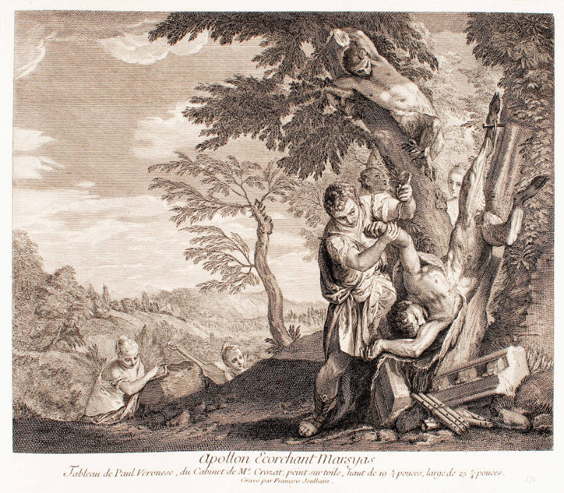 Flaying of Marsyas, after Paolo Veronese, plate 171 from the Recueil d’estampes d’après les plus beaux tableaux et d’après les plus beaux dessins qui sont en France [Collection of Prints after the Most Beautiful Paintings and Drawings in France](the Cabin