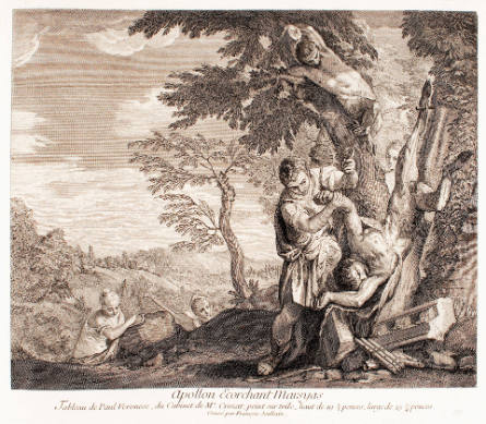 Flaying of Marsyas, after Paolo Veronese, plate 171 from the Recueil d’estampes d’après les plus beaux tableaux et d’après les plus beaux dessins qui sont en France [Collection of Prints after the Most Beautiful Paintings and Drawings in France](the Cabin