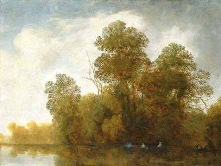 River Landscape with Duck Hunters