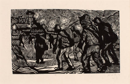 Untitled (workers going to the mine), from Las minas